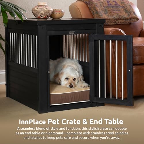 ECOFLEX® Medium Furniture Style Dog Crate & End Table (Black / 29.5"L x 21.1"W x 25.2"H)
