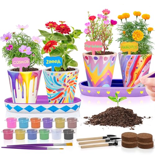 4 Set Paint & Plant Flower Gardening Kit (Flower Gardening Kit)