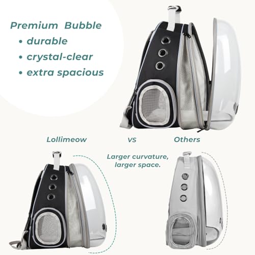 Expandable Bubble Cat Carrier Backpack (Front Expandable-Black)