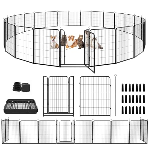 Dog Playpen Outdoor Extra Wide 24 Panels Heavy Duty Dog Fence 40" (32"W x 40"H)