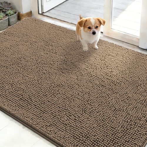 Dog Door Mat for Muddy Paws 50x30 (Tan / 50" X 30")