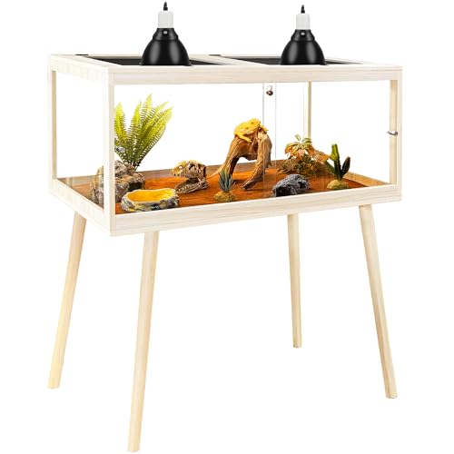 Reptile Enclosure with Leg (Oak / 48"x20"x20",82Gallons)