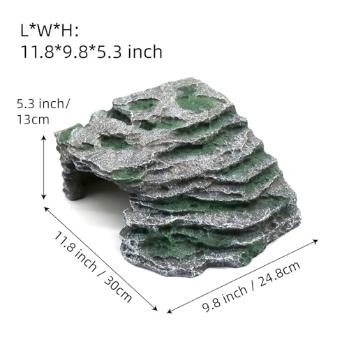 Large Reptile Hide Shale Scape Step Ledge (Large-B-11.8 * 9.8 * 5.3)