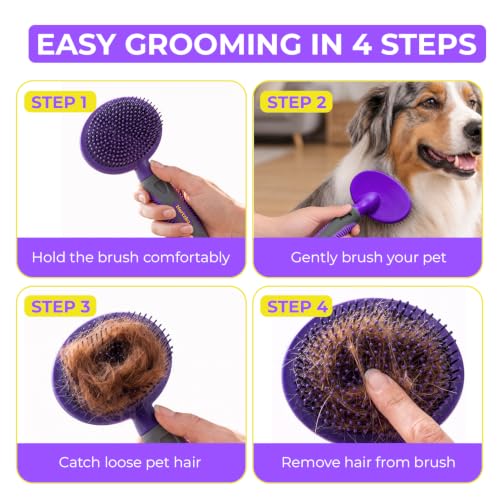 Dog Brush Soft Pin Bristle Pet Brush for Dogs and Cats