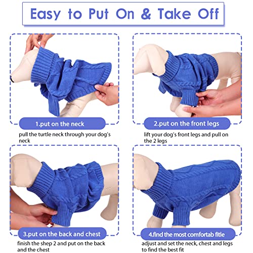 Small Dog Pullover Sweater for Medium Dogs Boy (Medium / Royal Blue)