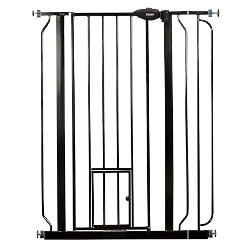 Carlson 36" Extra Tall Walk Through Dog Gate for Doorways & Bottom of Stairs (Black / 29.5-36.5" W x 36" H)