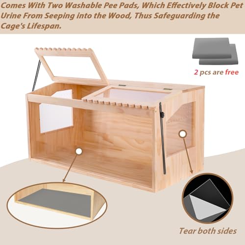 Wooden Hamster Cage (32.0"L x 16.0"W x 15.0"H)