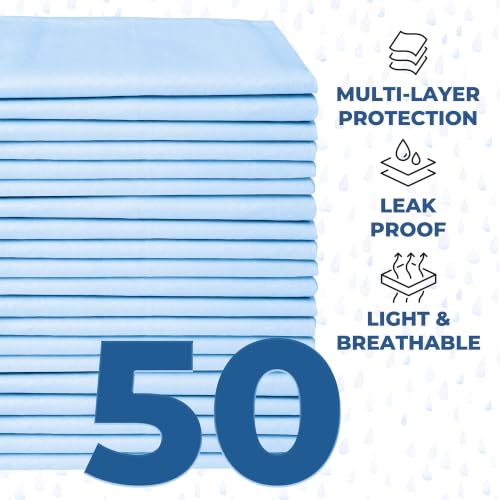 Underpads Training Pet Pee Pads for Dogs (Blue/White / 50 Pack - 30x36)