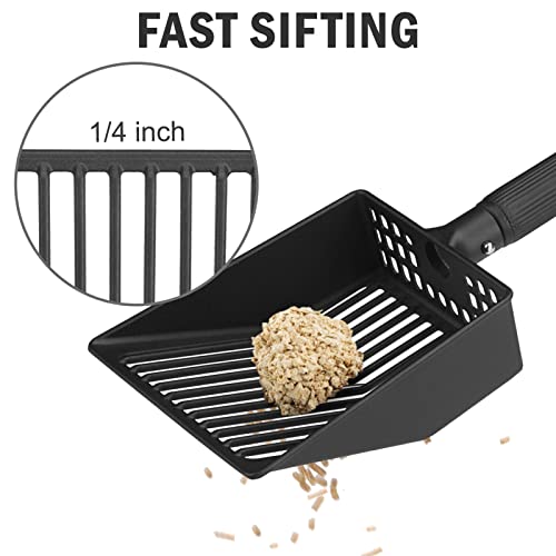 Metal Cat Litter Scoop Adjustable Long Handle Stainless Steel (21"-40"(Adjust by rotating))