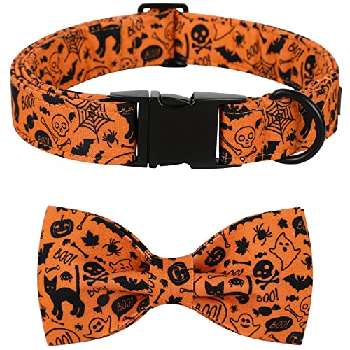 Halloween Dog Collar with Bowtie (A:Halloween / XX-Small (Pack of 1))