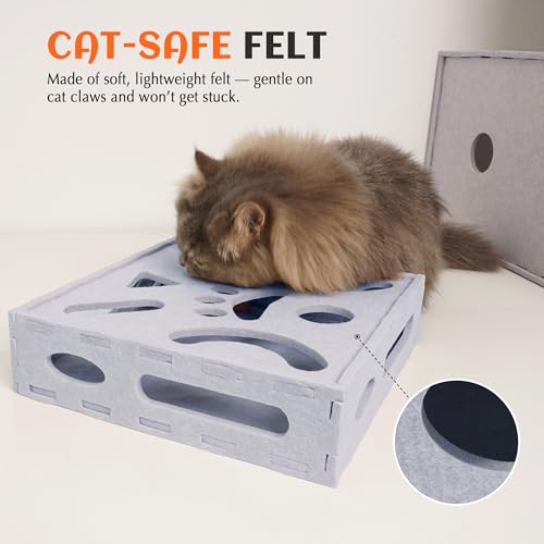 Felt Cat Puzzle Toy (Cat Puzzle Toy Box / Grey)