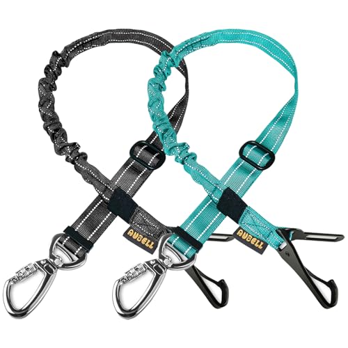 Dog Seat Belt for Car (Set Black+Teal)