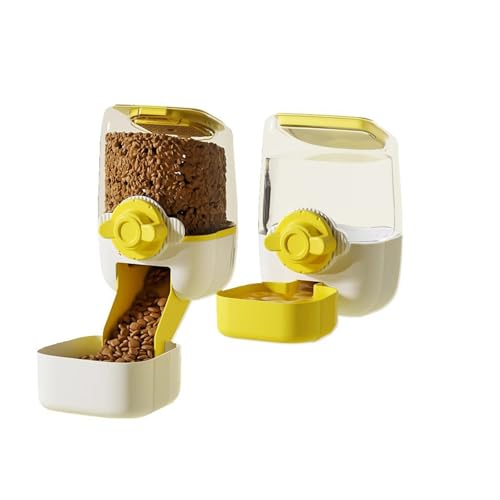 Pet Hanging Automatic Feeders Drinking Bowls (Yellow-Food)