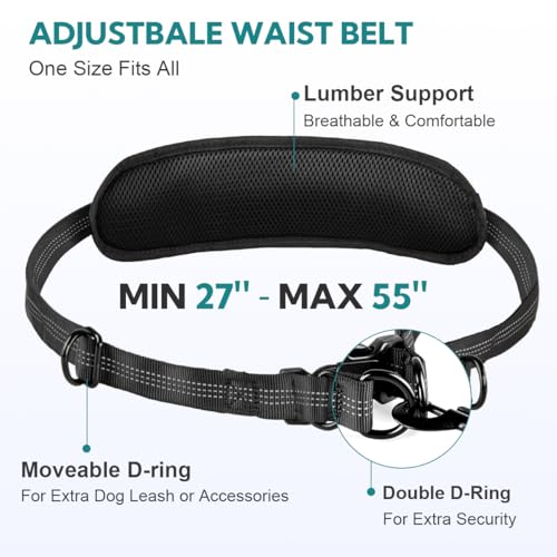 Hands Free Dog Leash for Two Dogs Walking (Grey-Green / Large)