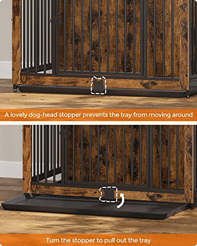 38" Dog Crate Furniture (Rustic Brown / 38.6"L x 25.6"W x 27.6"H)