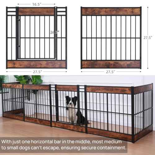 Large Furniture Style Dog Playpen (Rustic Brown / 12 Panels (27.5" High))