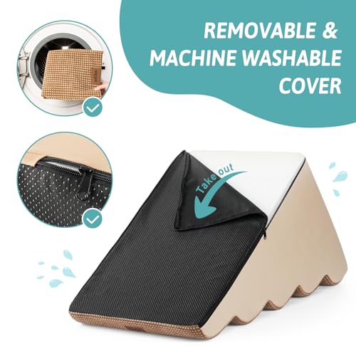Extra Wide Dog Stair for Small Dog (Light Brown / Extra Wide:19.7"x33"x22.4")