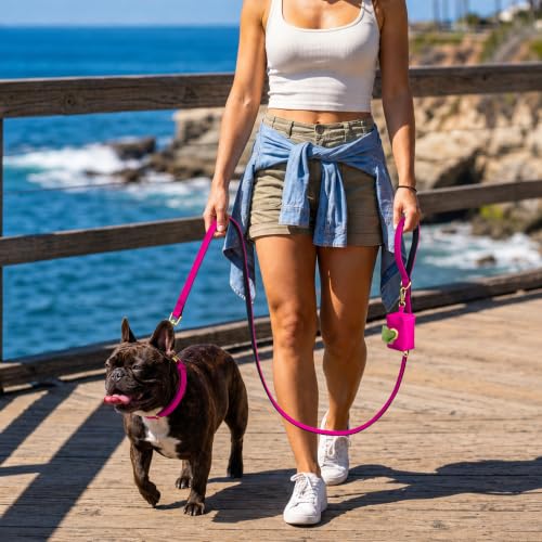 Soft Padded Dog Collar for Medium Dogs (Rose Purple / M：Fit 14-18" Neck, Width ¾")