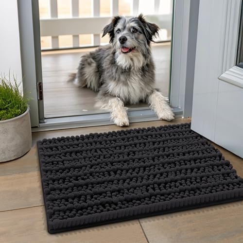 Dog Door Mat for Muddy Paws 24x16 (Layered-Black / 24"X16")