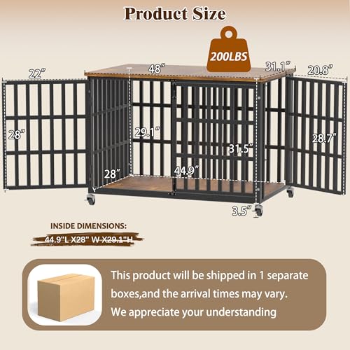 48 Inch Dog Crate Furniture (48.0"L x 31.0"W x 35.0"H)