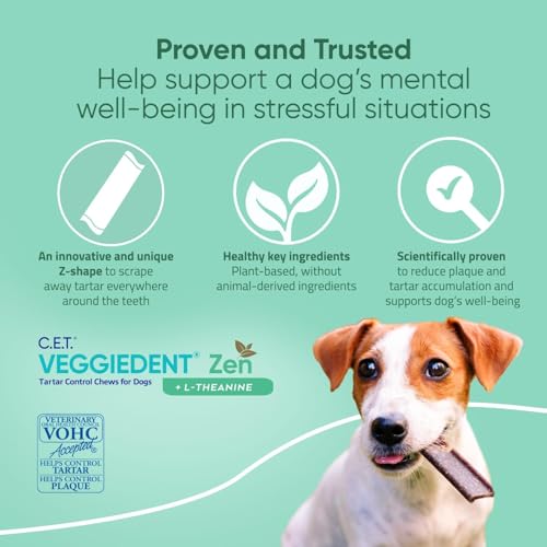 C.E.T. Veggiedent Fr3sh & Zen Plaque and Tartar Control Chews for Dogs (Small Dog 11-22lbs)