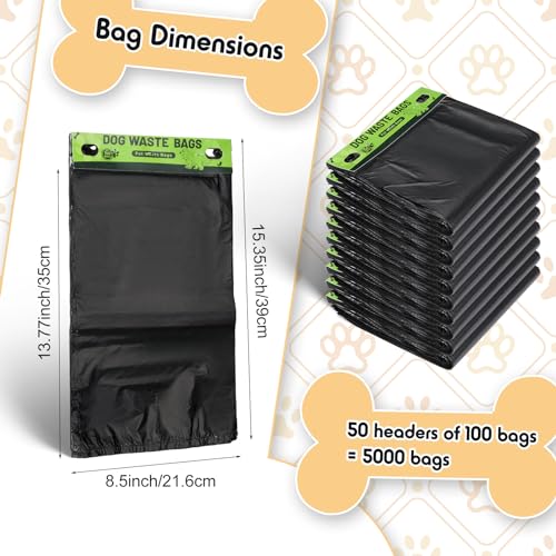 5000 Pcs 5000 Pcs Dog Header Bags (Black)
