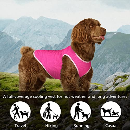 2 Pack Cooling Shirts for Dogs (S(chest:10-12") / Pink&Rose red)