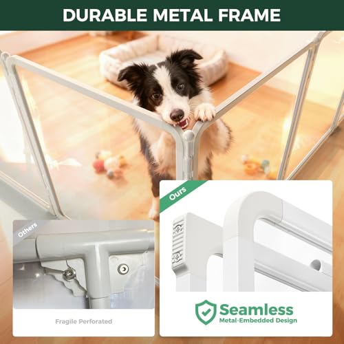 AuraSpace Pro Acrylic & Wire Mesh Indoor Dog Playpen (White / 32"H)