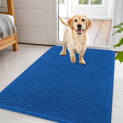 Dog Door Mat for Muddy Paws 44x32 (Deep Navy Blue / 44" X 32")