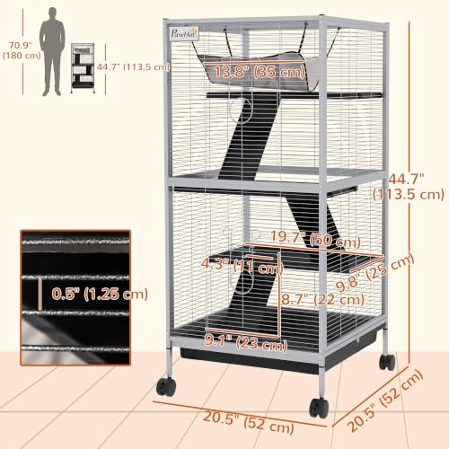 Metal Small Animal Cage (20.5"L x 20.5"W x 44.8"H / White)