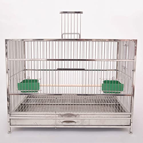 Stainless Steel Bird Cage Metal Rectangle Bird Cage Parrot Bird Cage Outdoor Large Bird Cage with Tray Pet Supplies
