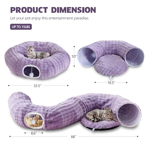 Bubble Round Cat Tunnel for Indoor Cats (Dusty Purple / Round)