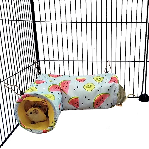 Large Caliber Guinea Pig & Rat Tunnel Hideout & Hammock (3. Tunnel-watermelon)