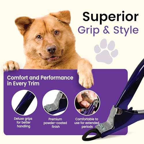 Guillotine Dog Nail Clippers for Large Dogs (Winner's Circle Purple / Large)