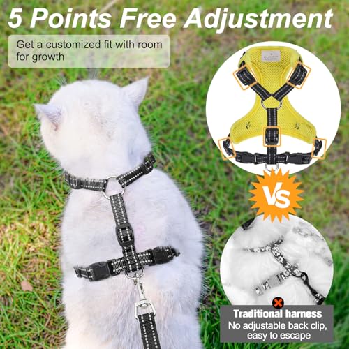 Cat Harness and Leash Set (Bee Yellow / S (Chest: 11 - 16"))