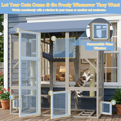 Catio Outdoor Cat Enclosure (61.5"L x 34"W x 66.54"H)
