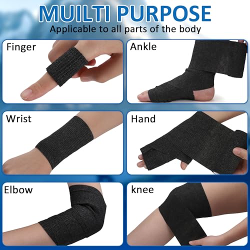 12PCS Self Adherent Bandage (Black)