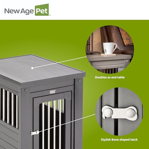 ECOFLEX® Small Furniture Style Dog Crate & End Table (Grey / 23.8"L x 18.2"W x 22.2"H)