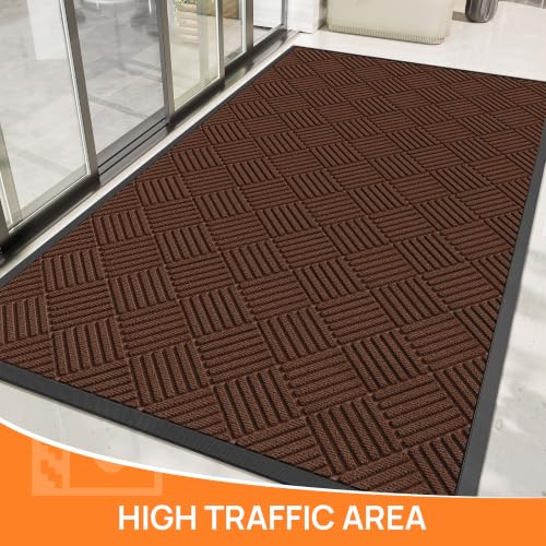 Indoor Outdoor Door Mat (Brown Diamond / 2' x 4' (Rectangular))