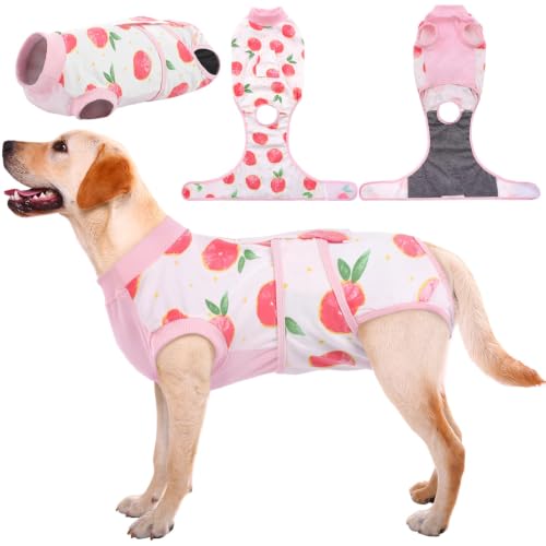 Recovery Suit for Dogs Cats (X-large (Back:20.1-24.8'', Weight:42-75 Lb) / 1#Blush Peach)