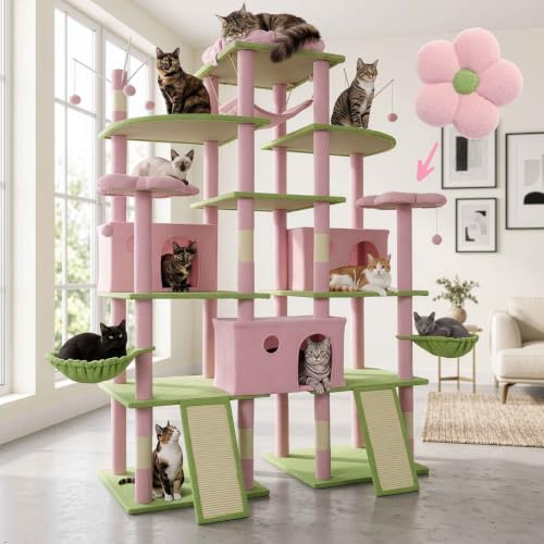 80 Inch Extra Large Flower Cat Tree w (Flower)
