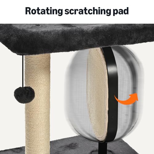 Single Platform Cat Tree with Scratching Post and Pad for Indoor Cats (Platform / Gray)