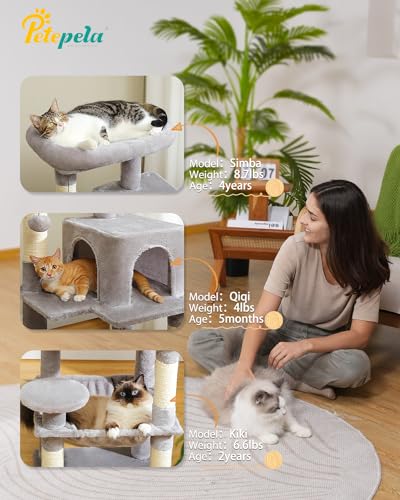 32" Small Cat Tree for Kittens & Small Cats (Grey / 46 Inches)