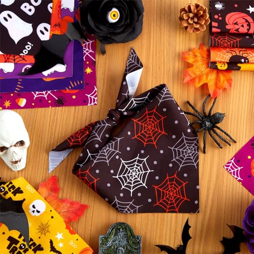 100 Pcs Halloween Dog Bandanas Bulk for Pets Lover Gifts Charm (Halloween / 25.6 x 17.7 x 17.7 Inch)