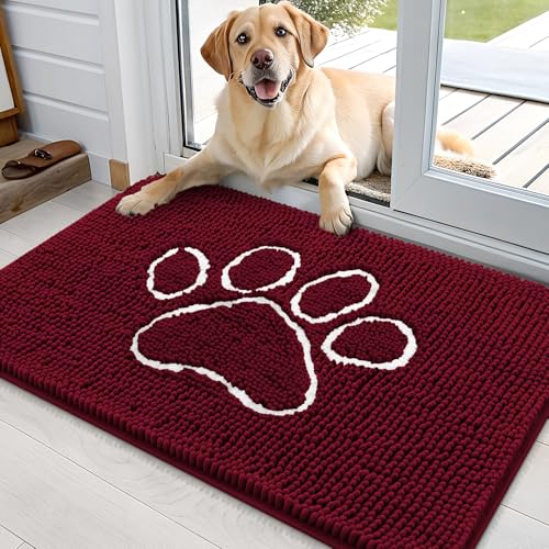 Dog Door Mat for Muddy Paws 70x35 (Burgundy / 70" X 35")