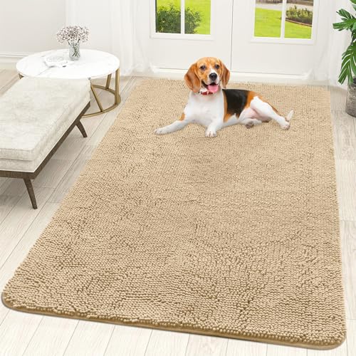 Dog Door Mat for Muddy Paws 59x35 (Beige / 59" X 35")