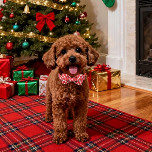 Christmas Dog Collar with Bow tie (X-Small (Pack of 1) / Xmas Tree)