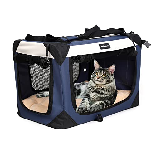 Large Cat Carrier (20.0"L x 14.0"W x 14.0"H / Navy Blue)
