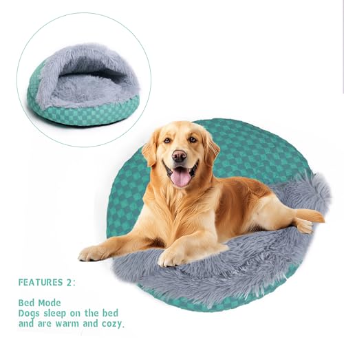 Cat Cave Bed for Indoor Cats Covered Hooded Pet Bed with Cushion Gray (Medium / Gray)
