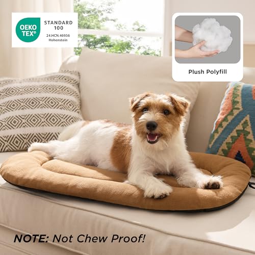 Washable Dog Crate Pad for Small Dogs (23.0"L x 17.0"W x 1.0"Th / Brown)